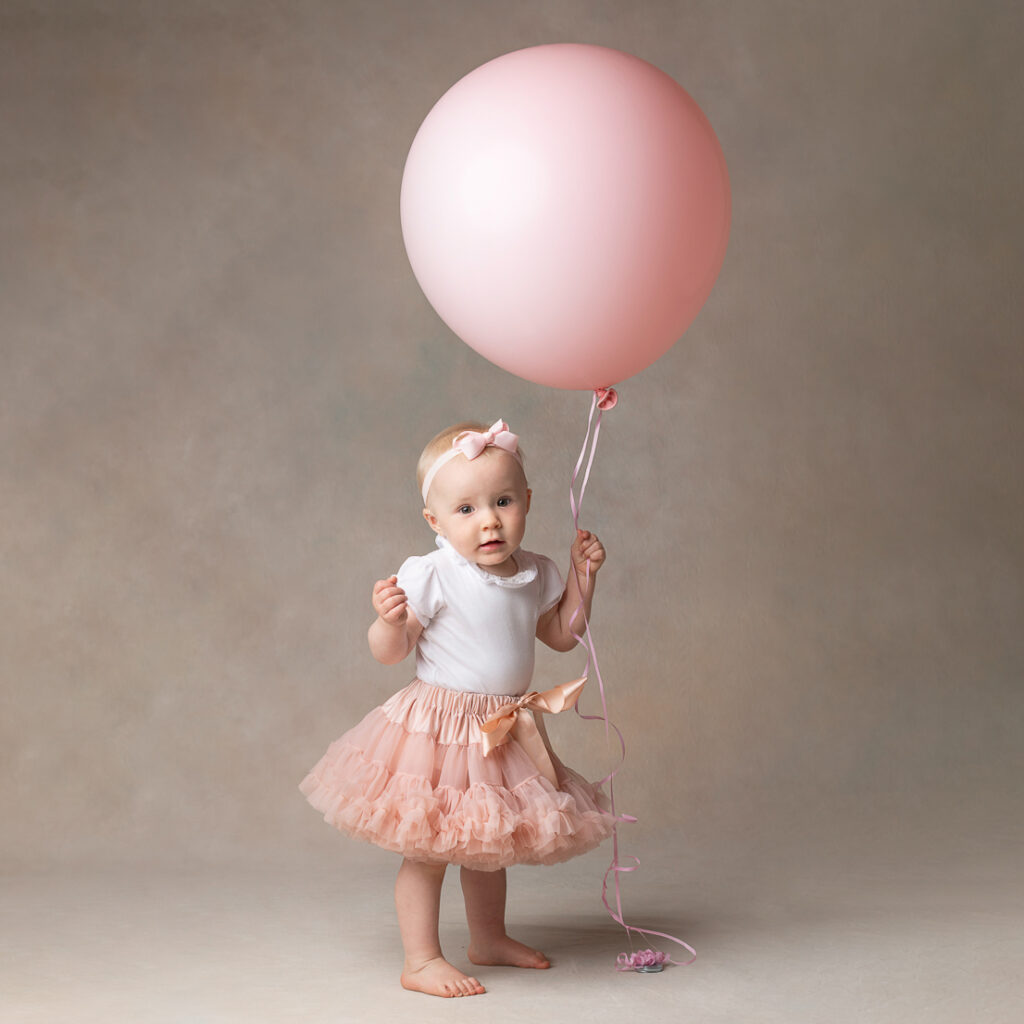ett års fotografering Malmö Lund med ballonger